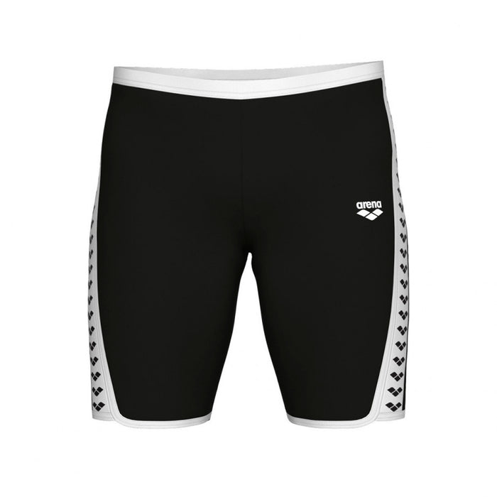 005127-510 ARENA PRENDAS SHORT DE BAÑO MASCULINO NATACION ICONS SWIM JAMMER SOLID BLACK WHITE