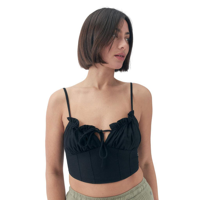 Roxy Crop Tops Femenino Moda Ibiza Black