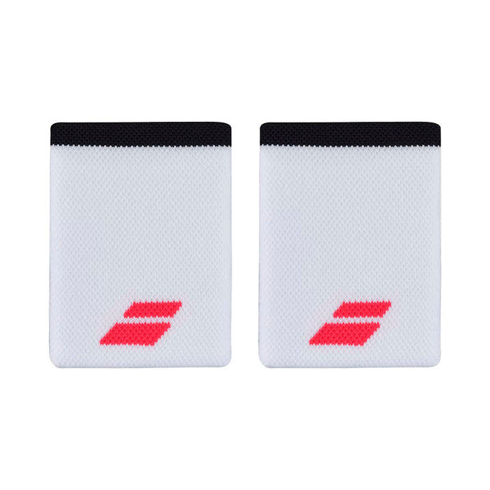 Babolat Tenis Munhequeras Logo Jumbo Wristband White/Strike Red