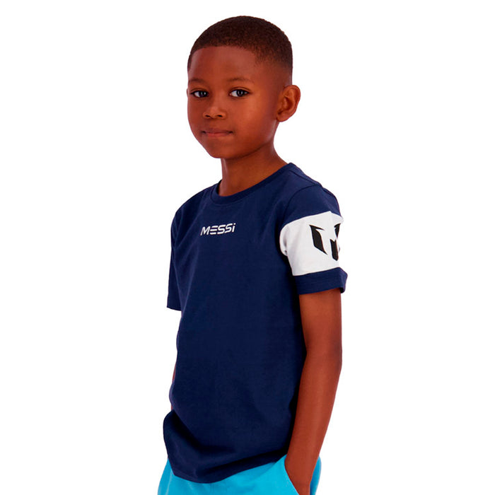 Messi Remeras Niños Neros Dark Blue