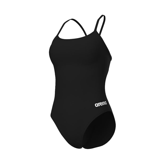 004651-501 Arena Traje de baño Femenino Natacion Swimsuit Lace Back Solid Black White