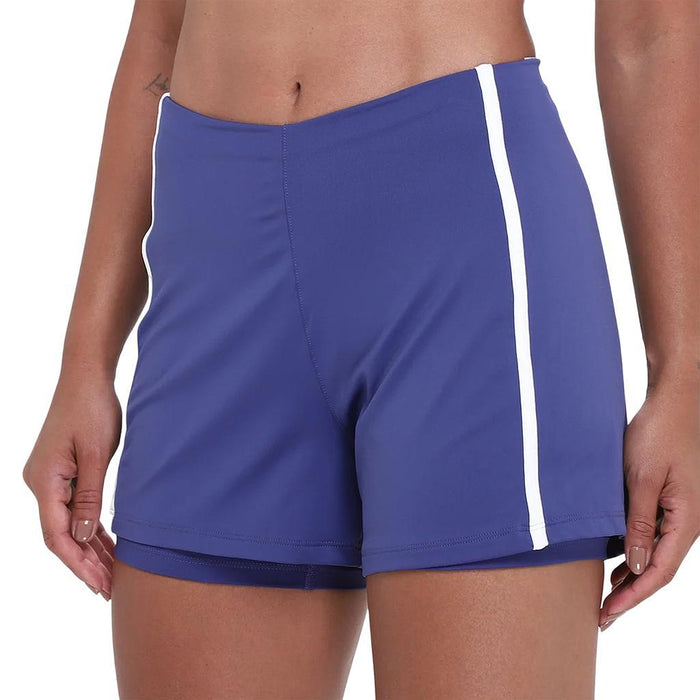 Fila Shorts Femenino Tenis Duplo Regular Sports Club Carbon Blue/White