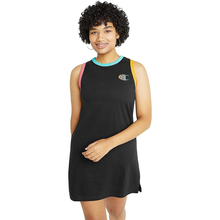Champion Vestidos Femenino Campus Tank Dress Black/Multi