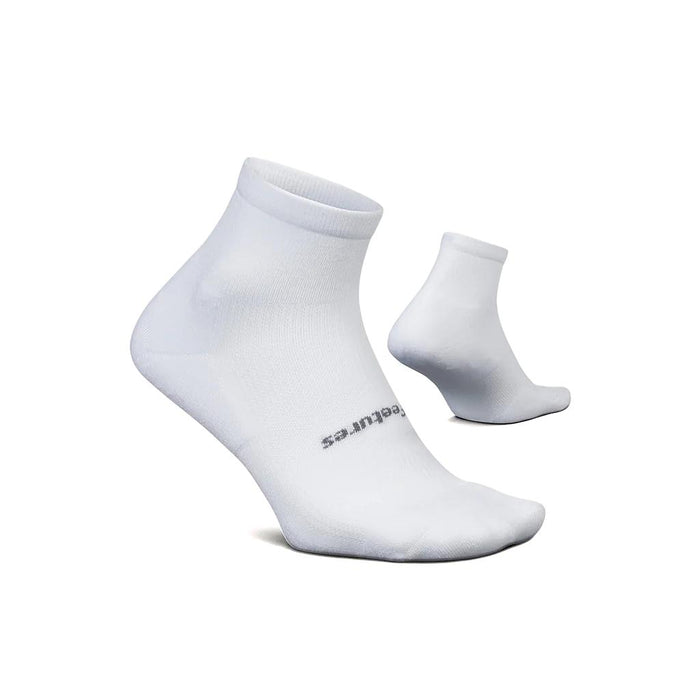 FA20002 Feetures Medias Unisex Running Max Cushion Quarter White