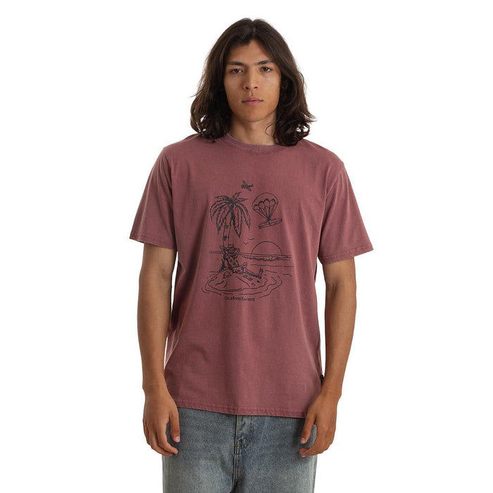 Quiksilver Remeras Masculino Moda Tuned Out Rose Brown