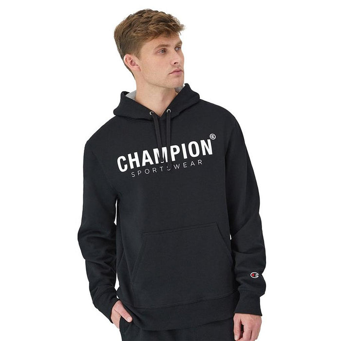 Champion Canguros Masculino Moda Powerblend Graphic Hoodie Black