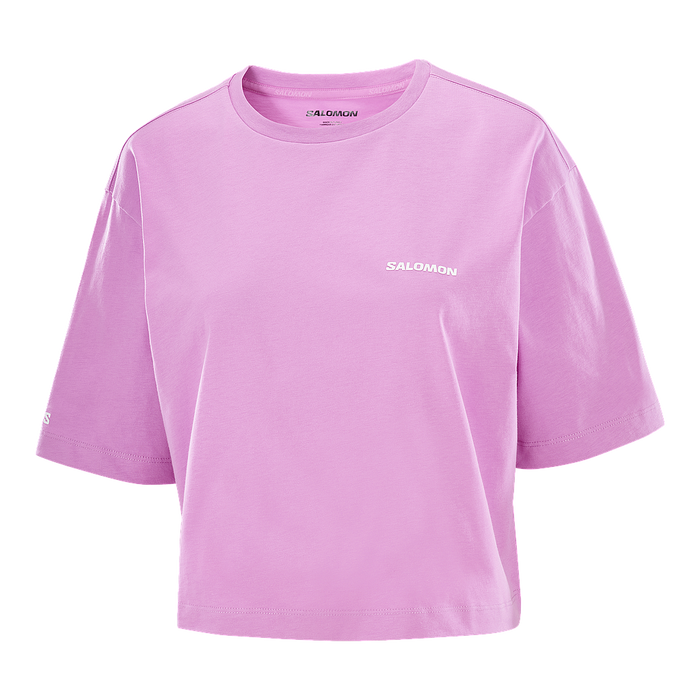 LC2680900 Salomon Remeras Femenino Running Short Ss Tee Relaxed Cyclamen Pink