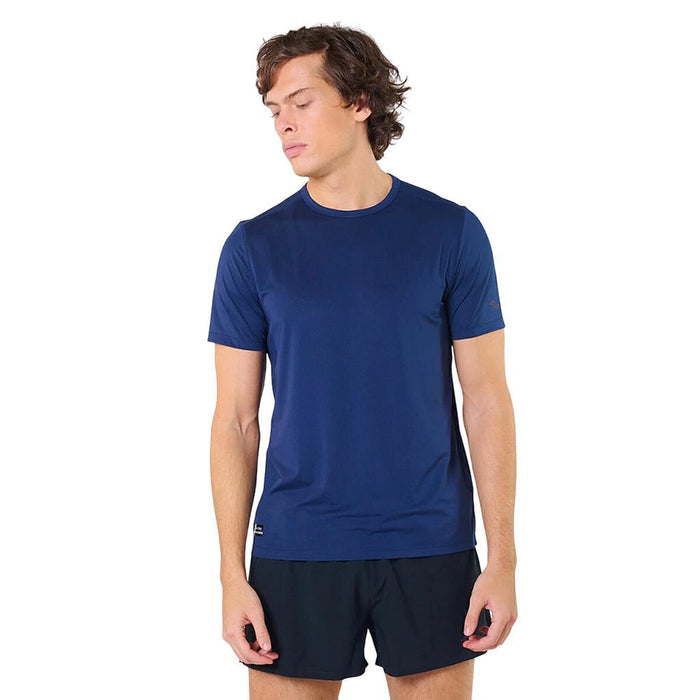 Saucony Remeras Masculino Running Stopwatch Short Sleeve Navy Blue