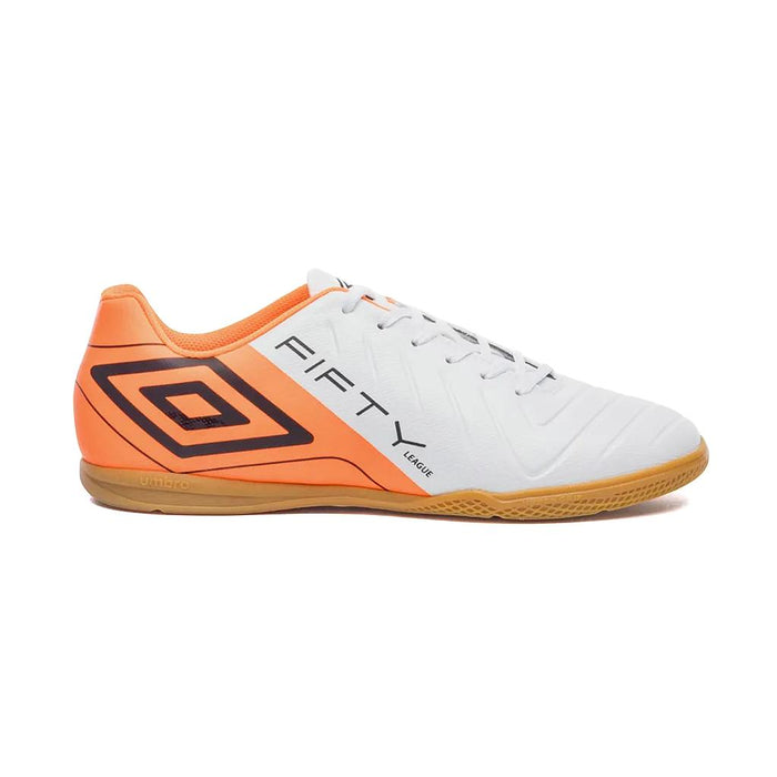 U01FB00334-261 Umbro Calzados Indoor Masculino Futbol Fifty VI League White/Orange/Black