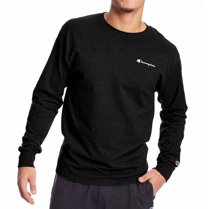Champion Masculino Classic Graphic Long Sleeve Tee Black