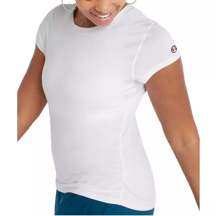 W59446-100 CHAMPION PRENDAS REMERAS FEMENINO SOFT TOUCH ECO RUCHED SIDE TEE WHITE