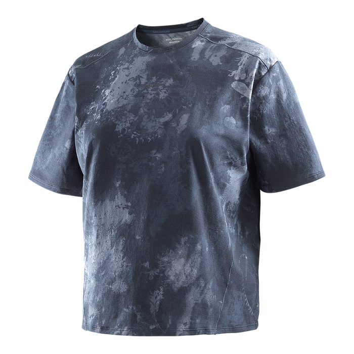 LC2538700 Salomon Remeras Femenino Running Trackline Ss Tee Blue Nights/Blue Granite