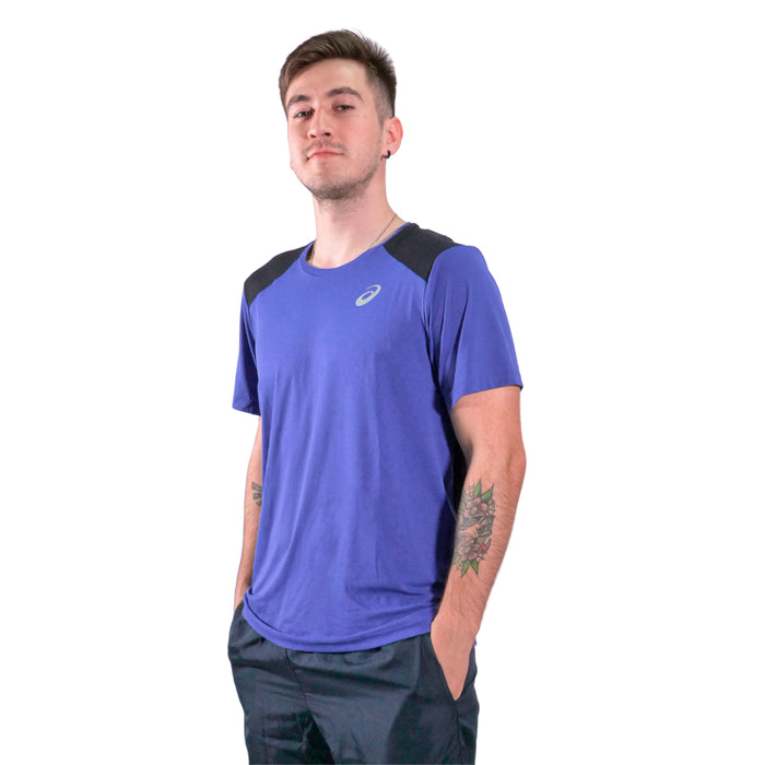 Asics T-Shirt Masculino Running Base Mesh SS Tee Blue
