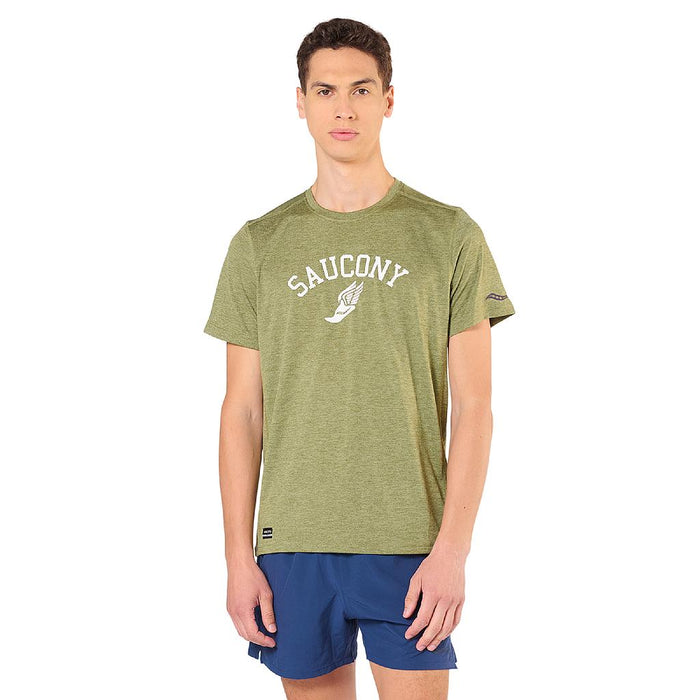 Saucony Remeras Masculino Running Stopwatch Graphic Short Sleeve Pale Green