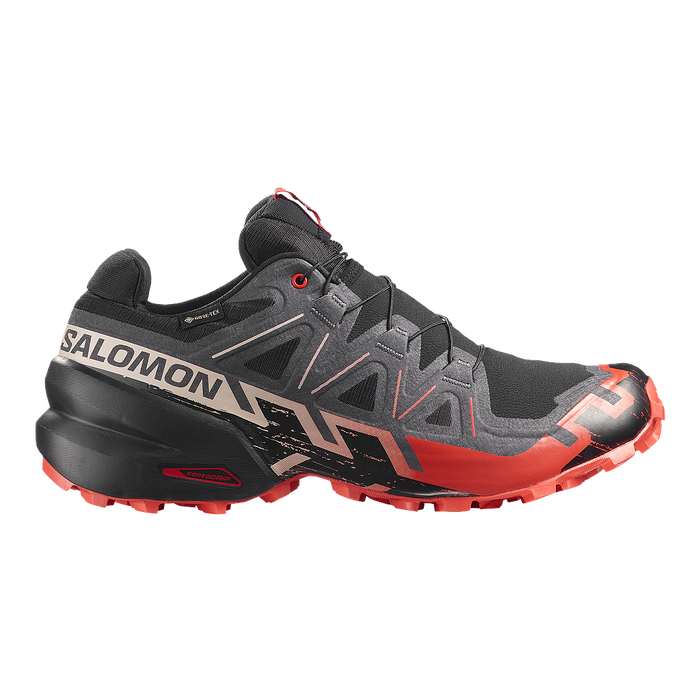 Salomon Deportivos Masculino Trail Running Speedcross 6 Gtx Black/Fiery Red/Almond Milk