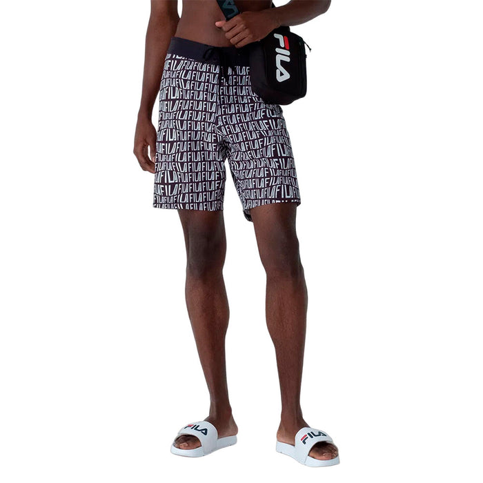 Fila Bermuda Masculino Sports 7.5 Print Negro/Blanco