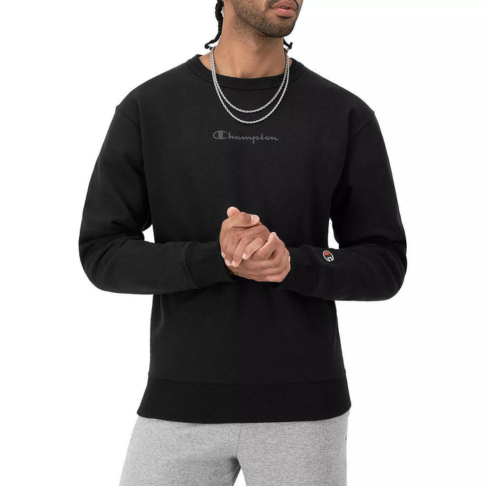 Champion Remeras Mangas Largas Masculino Moda Powerblend Graphic Crew Black