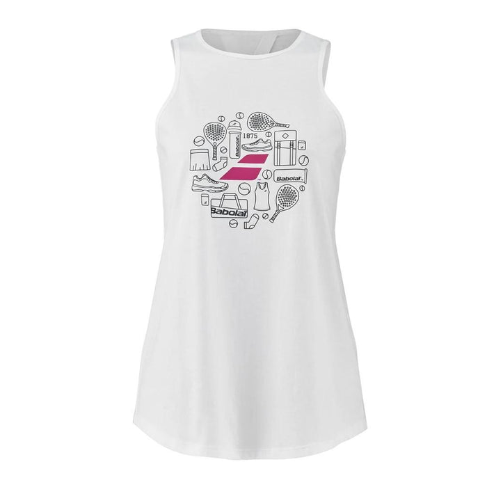 Babolat Padel Tank Femenino Padel Cotton Tank White/White