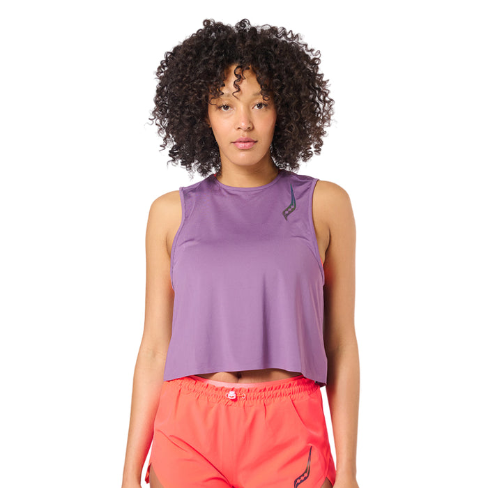 Saucony Remeras Femenino Running Pinnacle Crop Tank Violet