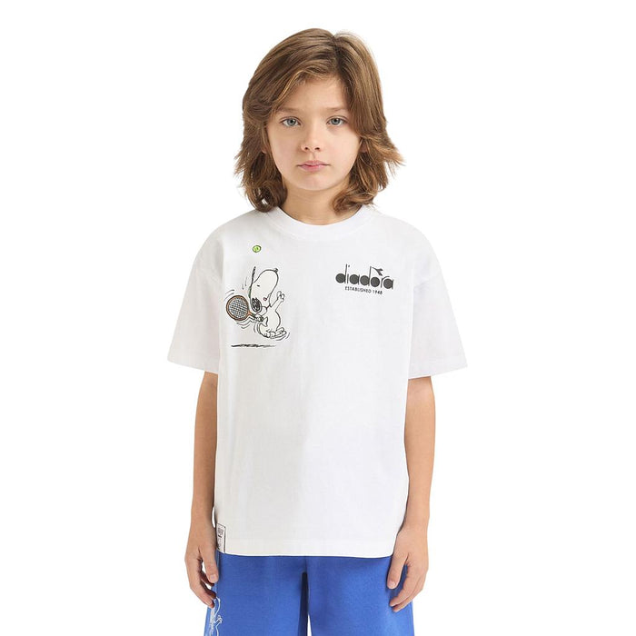 502.181672-20002 DIADORA PRENDAS REMERAS NIÑOS MODA JB. T-SHIRT SS PEANUTS OPTICAL WHITE