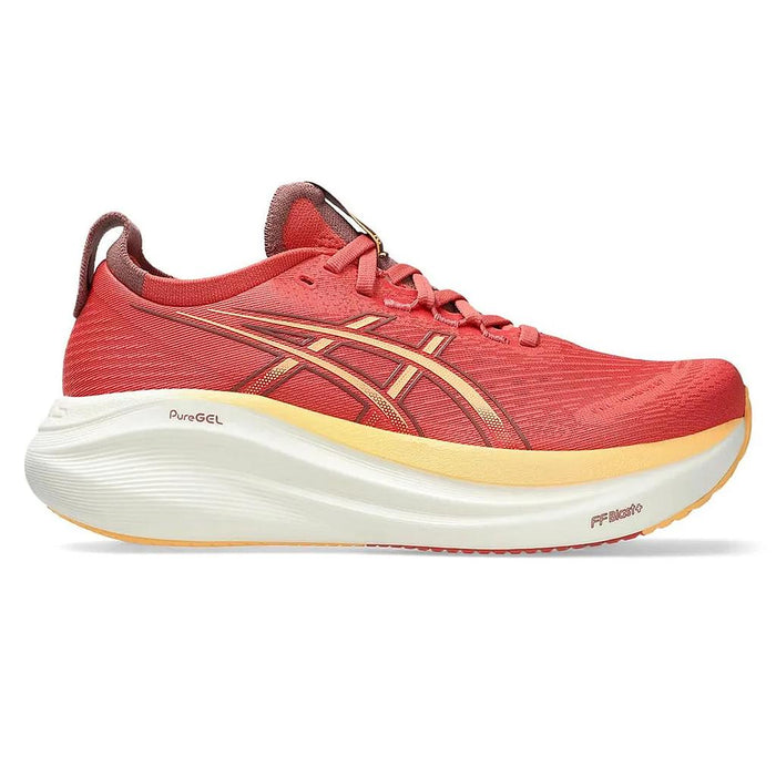 Asics Deportivos Femenino Running Gel Nimbus 27 Dark Pink Clay/Orange Glow