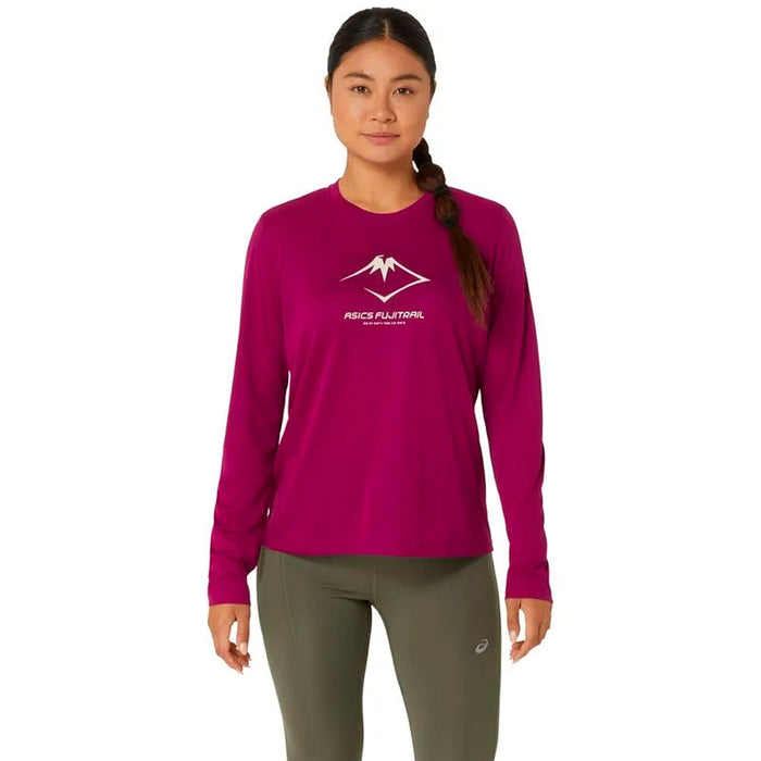 Asics Remeras mangas largas Femenino Running Fujitrail Logo Ls Top Blackberry/Birch