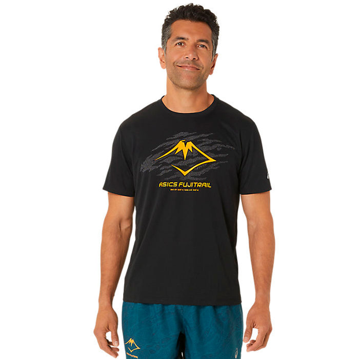 2011C981.001 ASICS PRENDAS REMERAS MASCULINO RUNNING FUJITRAIL LOGO SS TOP PERFORMANCE BLACK/CARBON/FELLOW YELLOW