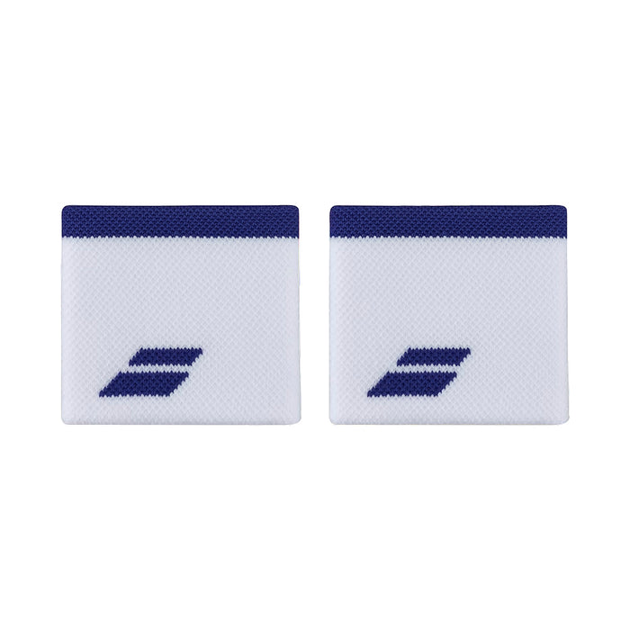 Babolat Tenis Munhequeras Logo Wristband White/Sodalite Blue