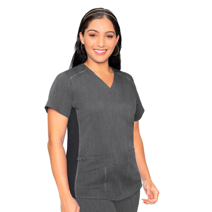 Uniforme MED COUTURE Femenino V-Neck Shirttail Top