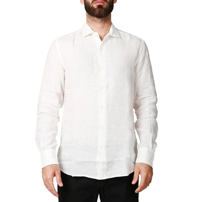 PAMP001-01896H MC2 PRENDAS CAMISAS MANGAS LARGAS MASCULINO MODA PAMPLONA LINEN 01 WHITE