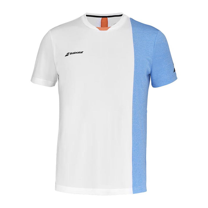 Babolat Remeras Masculino Tenis Play Crew Neck Tee White/Blithe Blue Hthr