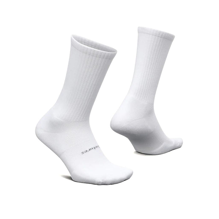 FA10003 Feetures Medias Unisex Running Max Cushion Crew White