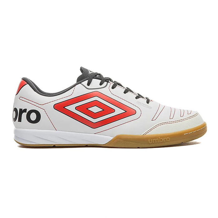 U01FB00292-241 Umbro Calzados Indoor Masculino Futbol Class+ White/Flame Scarlet/Black