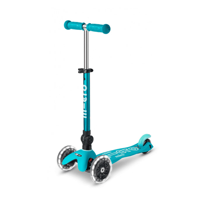 SCOOTER Mini Micro Deluxe Foldable LED Aqua