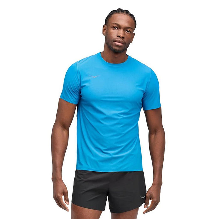 1151071-HKB HOKA PRENDAS REMERAS MASCULINO RUNNING AIROLITE RUN SHORT SLEEVE BLUE