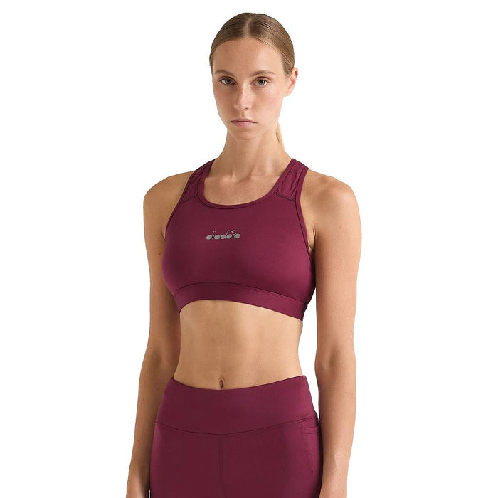 102.178420-45106 DIADORA PRENDAS TOPS FEMENINO RUNNING L. MEDIUM BRA ROSSO GRANATA
