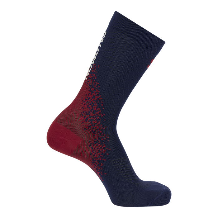 Salomon Medias Unisex Running Socks Grvl Crew Deep Blue/Hauted Red