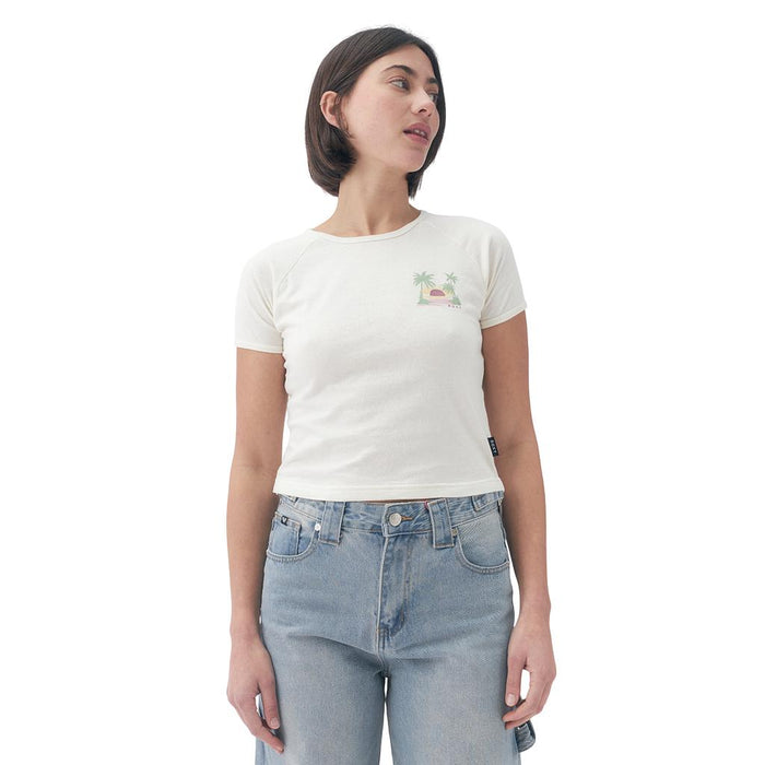 Roxy Remeras Femenino Moda Slow Down Crudo