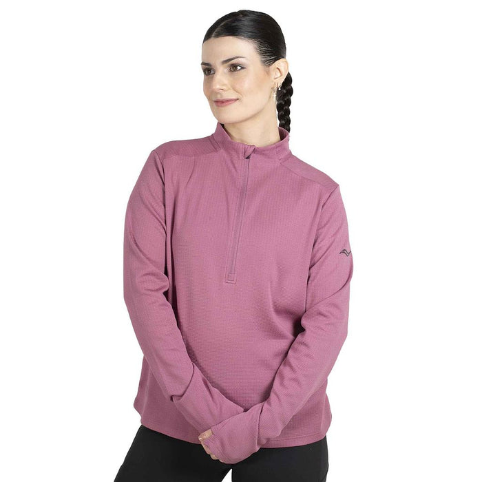 Saucony Remeras tirmicas Femenino Running Triumph 3D 1/2 Zip Violet
