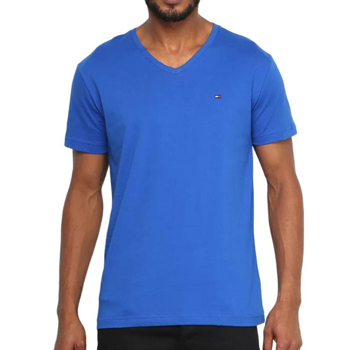 Tommy Hilfiger T-Shirt Masculino |Wcc Essential Cotton Vneck Tee Bio Blue