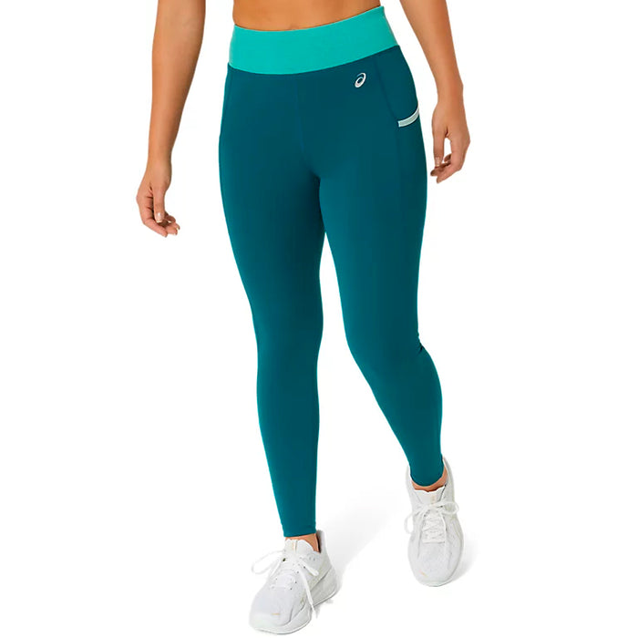 Asics Calzas Femenino Training Training Mesh Pocket Tight Rich Teal