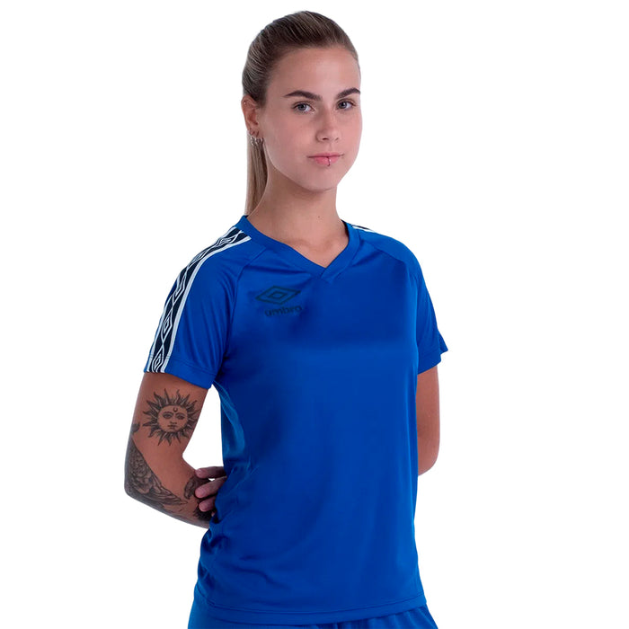 U12TW073-333 Umbro Prendas Camisetas Femenino Futbol T-Shirt Traditional Tape Royal