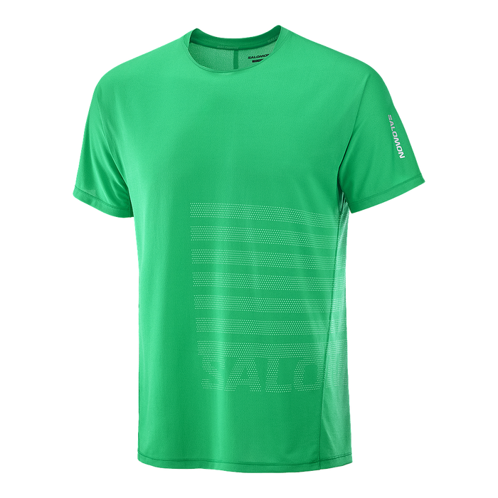 Salomon Remeras Masculino Running Sense Aero Ss Tee Gfx Parakeet/Spearmint