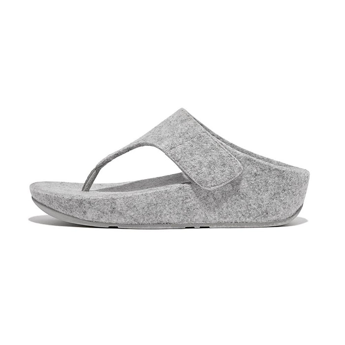 FitFlop Sandalias Femenino Shuv E01 Adjustable Felt Toe-Post Sandals Tiptoe Grey