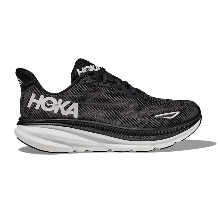 Hoka Deportivos Femenino Running Clifton 9 Wide Black/White