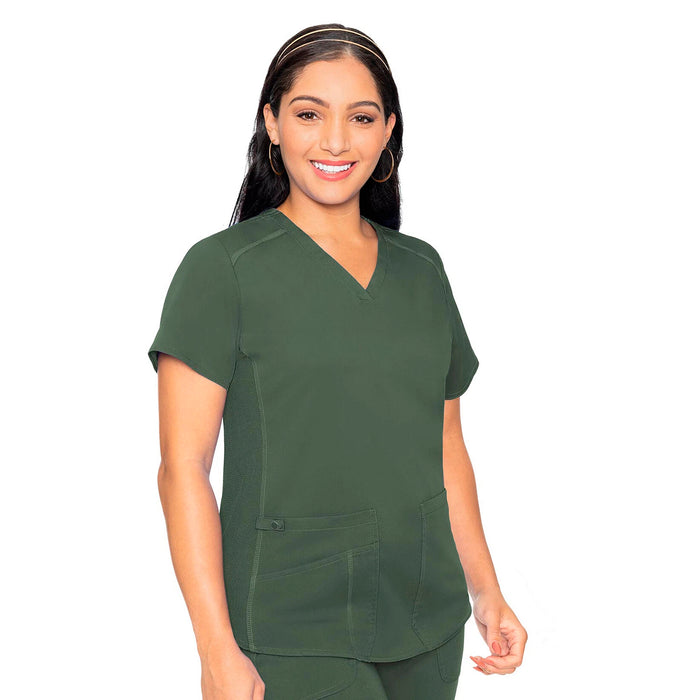 Uniforme MED COUTURE Femenino V-Neck Shirttail Top