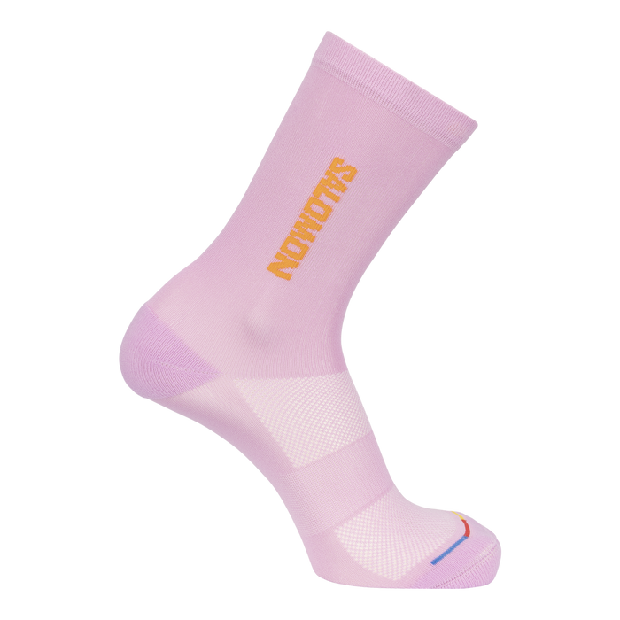 Salomon Medias Unisex Moda Socks 365 Crew Cyclamen/Turmeric