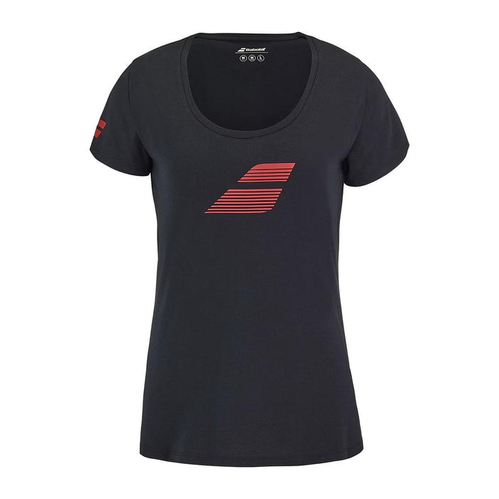 4WS25442-2000 BABOLAT PRENDAS REMERAS FEMENINO TENIS EXERCISE FLAG TEE WOMEN BLACK/BLACK