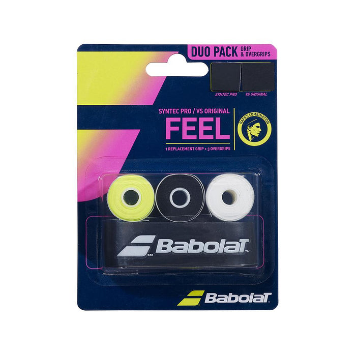 Babolat Grips Tenis Syntec Pro X1 +Vs Orig X3 noir jaune blanc