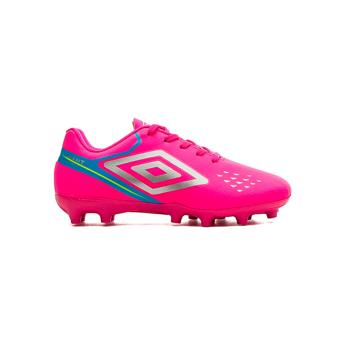 U07FB00233-038 Umbro Calzados Campo Junior Futbol Adamant Top Speed Jr Pink Glo/Mailbu Blue/Grey
